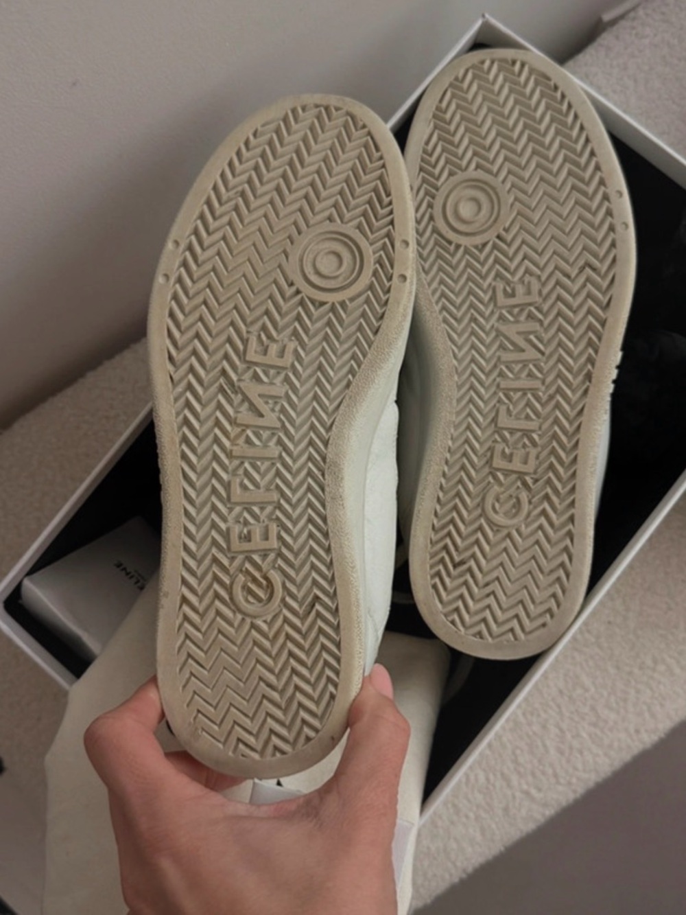 Celine White High-Top Sneakers | Size 40 | Full Set - Picture 9 of 14